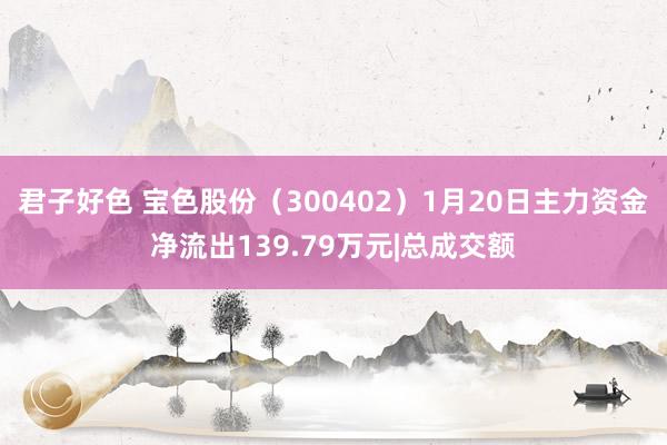 君子好色 宝色股份（300402）1月20日主力资金净流出139.79万元|总成交额