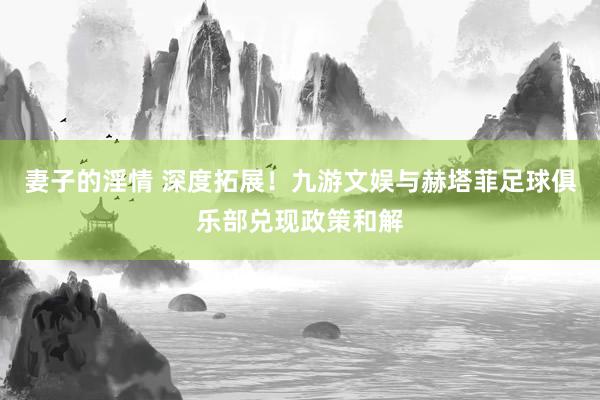 妻子的淫情 深度拓展！九游文娱与赫塔菲足球俱乐部兑现政策和解