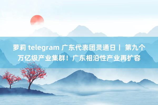 萝莉 telegram 广东代表团灵通日丨 第九个万亿级产业集群！广东相沿性产业再扩容